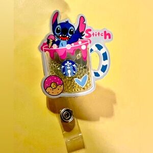 New stitch shaker Acrylic Design Retractable Badge Reel Clips ID Card Holder